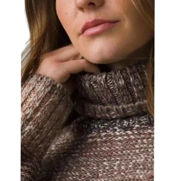 Prana Autumn Rein Sweater Ombre Wool Blend Oversized Turtleneck Tunic Size XS - Picture 6 of 9